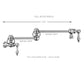Whitehaus Vintage III Plus Polished Chrome Brass Wall Mount Retractable Swing Spout Pot Filler With Lever Handles