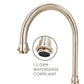 Whitehaus Vintage III Plus Polished Nickel Brass Bridge Faucet With Long Gooseneck Swivel Spout, Cross Handles and Solid Brass Side Spray