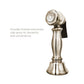 Whitehaus Vintage III Plus Polished Nickel Brass Bridge Faucet With Long Gooseneck Swivel Spout, Cross Handles and Solid Brass Side Spray