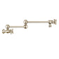 Whitehaus Vintage III Plus Polished Nickel Brass Wall Mount Retractable Swing Spout Pot Filler With Cross Handles