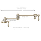Whitehaus Vintage III Plus Polished Nickel Brass Wall Mount Retractable Swing Spout Pot Filler With Lever Handles