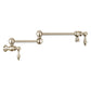 Whitehaus Vintage III Plus Polished Nickel Brass Wall Mount Retractable Swing Spout Pot Filler With Lever Handles
