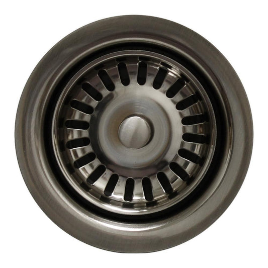 Whitehaus WH202-BN 1/2" Waste Disposer Trim with Matching Basket Strainer for Deep Fireclay Sinks