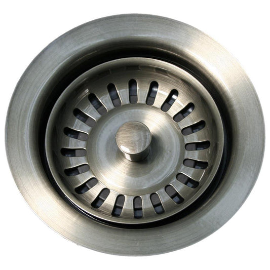 Whitehaus WH202-P 1/2" Waste Disposer Trim with Matching Basket Strainer for Deep Fireclay Sinks