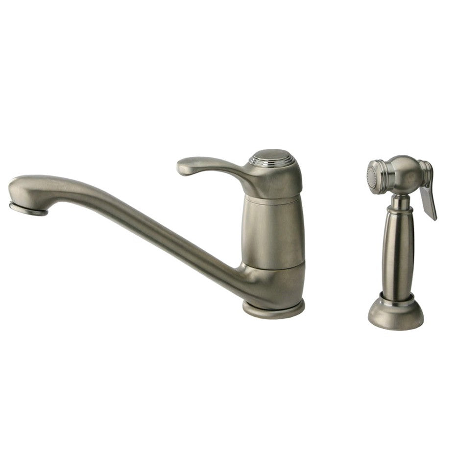 Whitehaus WH23574-BN Metrohaus Single Lever Faucet with Matching Side Spray