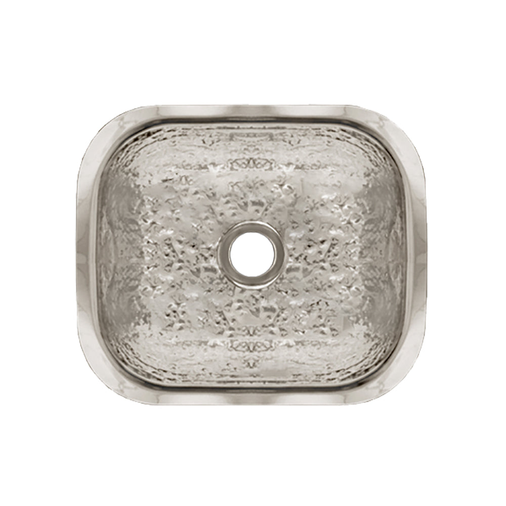 Whitehaus WH690ABB Rectangular Undermount Entertainment/Prep Sink with a Hammered Texture Surface