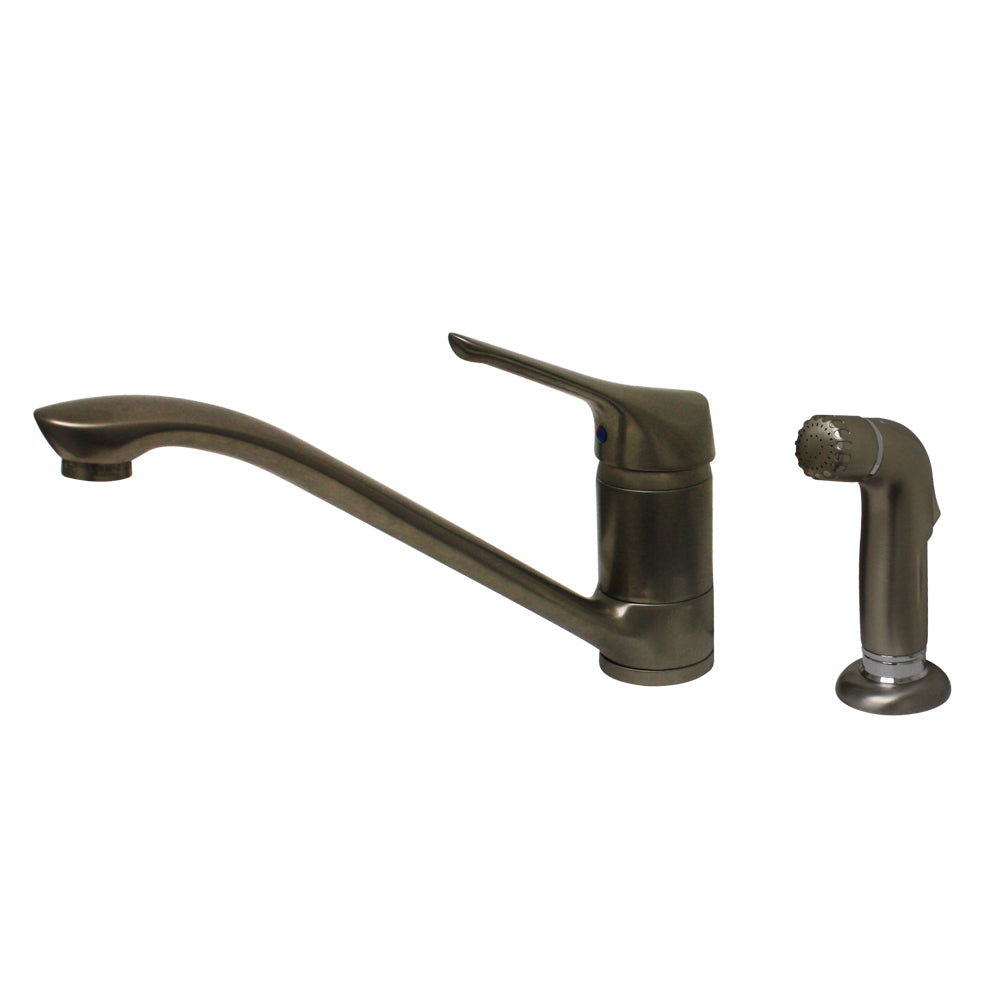 Whitehaus WH76574-BN Metrohaus Single Lever Faucet with Matching Side Spray