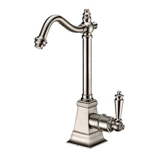 Whitehaus WHFH-C2011-BN Point of Use Cold Water Drinking Faucet with Gooseneck Swivel Spout