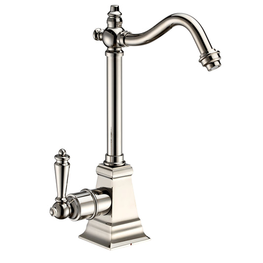 Whitehaus WHFH-H2011-PN Point of Use Instant Hot Water Faucet with Traditional Spout and Self Closing Handle