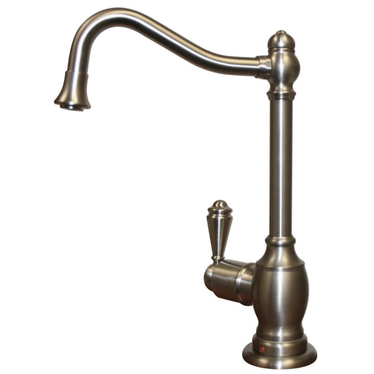 Whitehaus WHFH-H3130-BN Point of Use Instant Hot Water Faucet with Traditional Spout and Self Closing Handle