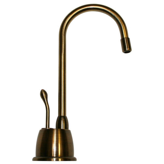 Whitehaus WHFH-H4640-AB Point of Use Instant Hot Water Faucet with Gooseneck Spout and Self Closing Handle