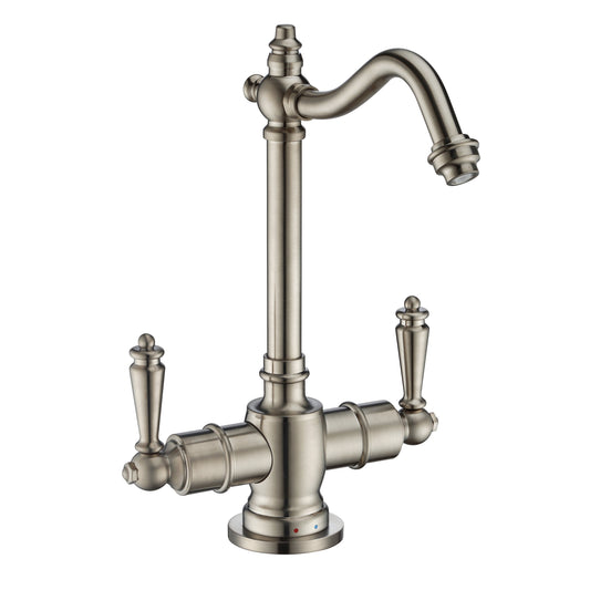Whitehaus WHFH-HC1006-BN Point of Use Instant Hot/Cold Water Drinking Faucet with Traditional Swivel Spout