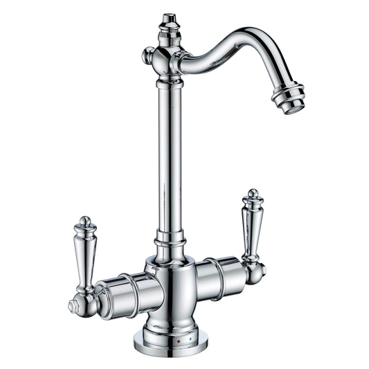 Whitehaus WHFH-HC1006-C Point of Use Instant Hot/Cold Water Drinking Faucet with Traditional Swivel Spout