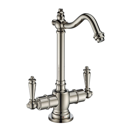 Whitehaus WHFH-HC1006-PN Point of Use Instant Hot/Cold Water Drinking Faucet with Traditional Swivel Spout