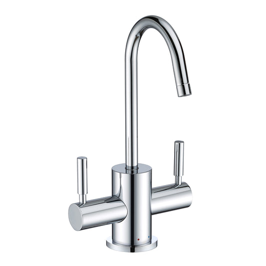 Whitehaus WHFH-HC1010-C Point of Use Instant Hot/Cold Water Drinking Faucet with Gooseneck Swivel Spout