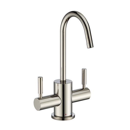 Whitehaus WHFH-HC1010-PN Point of Use Instant Hot/Cold Water Drinking Faucet with Gooseneck Swivel Spout