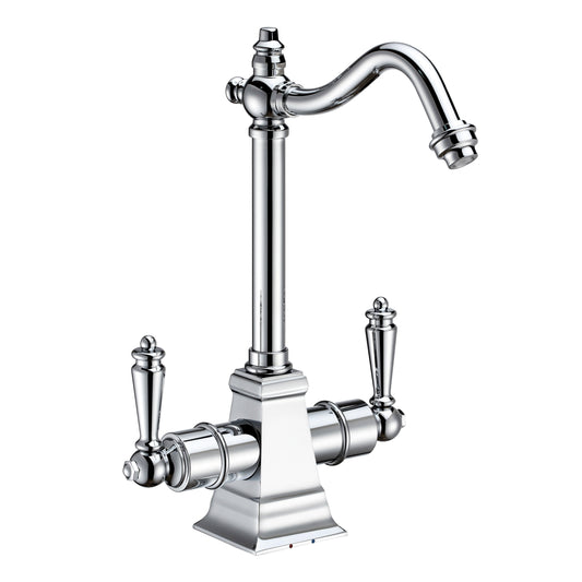 Whitehaus WHFH-HC2011-C Point of Use Instant Hot/Cold Water Drinking Faucet with Traditional Swivel Spout