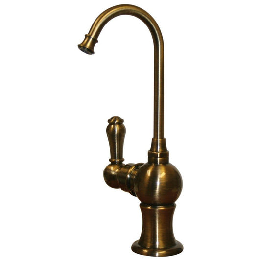 Whitehaus WHFH3-H4130-AB Point of Use Instant Hot Water Faucet with Gooseneck Spout and Self Closing Handle