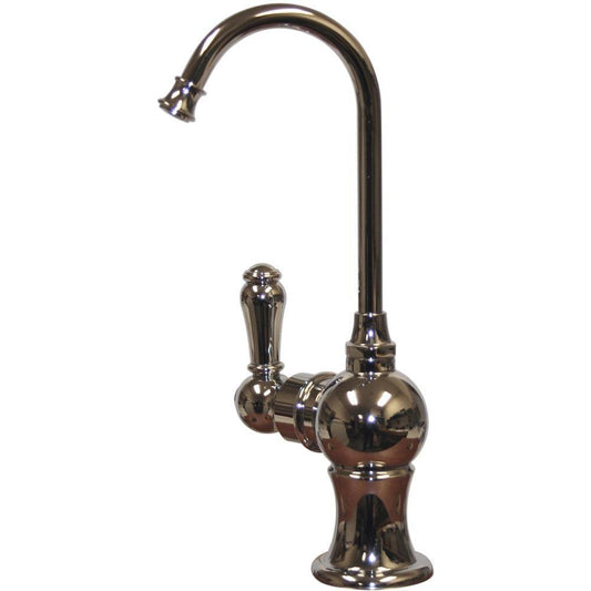 Whitehaus WHFH3-H4130-C Point of Use Instant Hot Water Faucet with Gooseneck Spout and Self Closing Handle