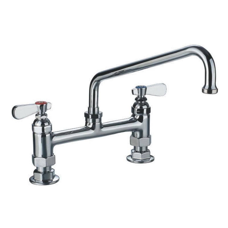 Whitehaus WHFS9813-12-C Heavy Duty Utility Bridge Faucet with an Extended Swivel Spout and Lever Handles