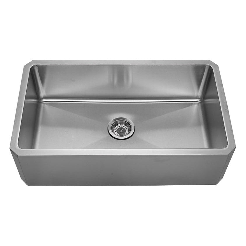 Whitehaus WHNAP3218 Noah'S Collection Brushed Stainless Steel Single Bowl Front Apron Undermount Sink