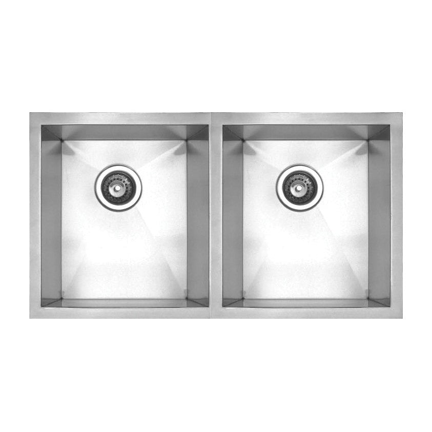 Whitehaus WHNC2917 Noah'S Collection Brushed Stainless Steel Chefhaus Series Double Bowl Undermount Sink