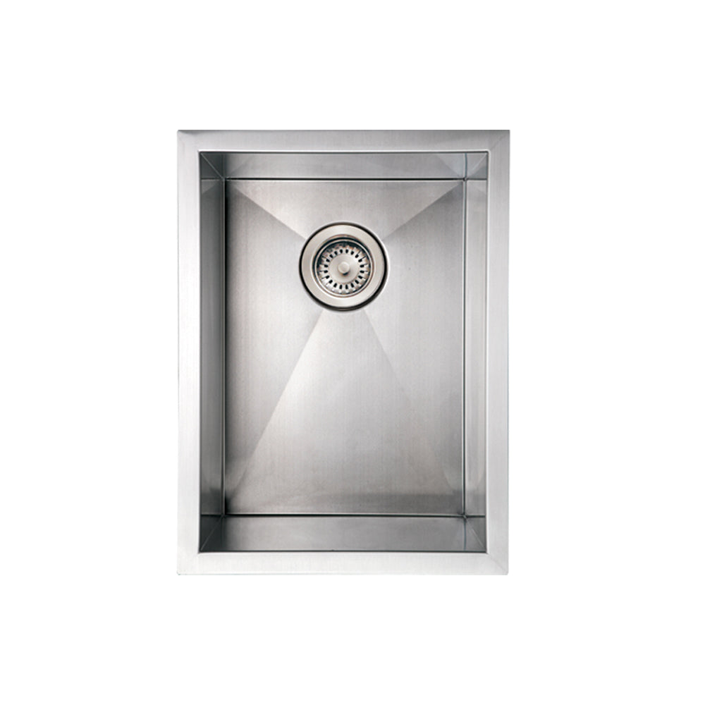 Whitehaus WHNCM1520 Noah'S Collection Brushed Stainless Steel Commercial Single Bowl Undermount Sink