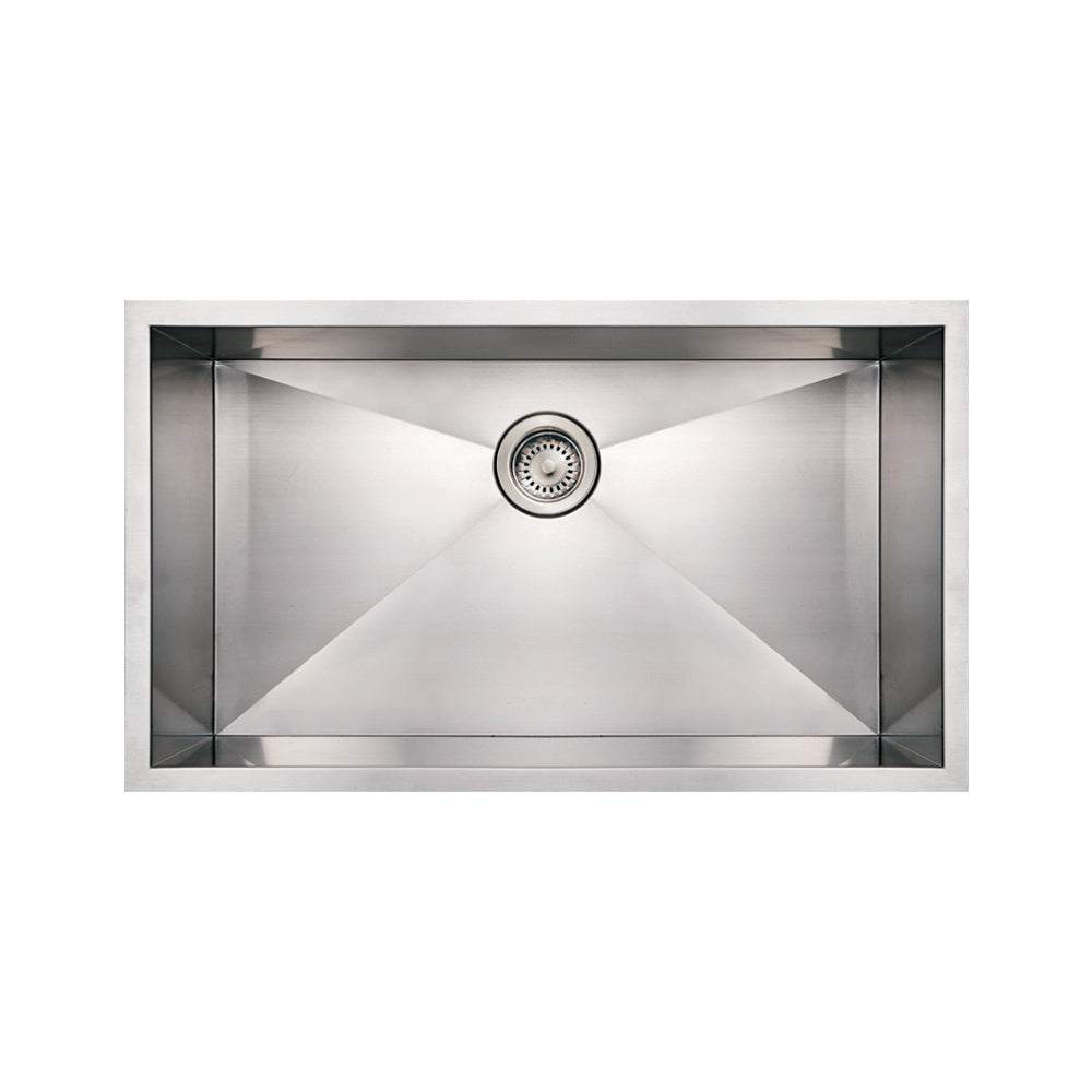 Whitehaus WHNCM3219 Noah'S Collection Brushed Stainless Steel Commercial Single Bowl Undermount Sink