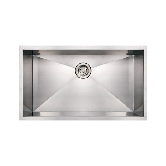 Whitehaus WHNCM3219 Noah'S Collection Brushed Stainless Steel Commercial Single Bowl Undermount Sink