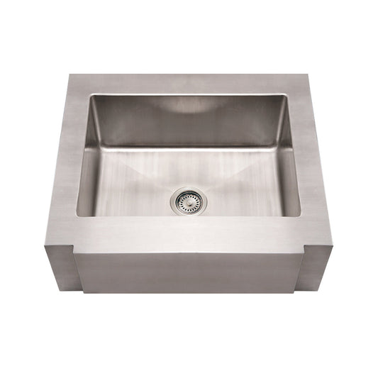 Whitehaus WHNCMAP3026 Noah'S Collection Brushed Stainless Steel Commercial Single Bowl Sink