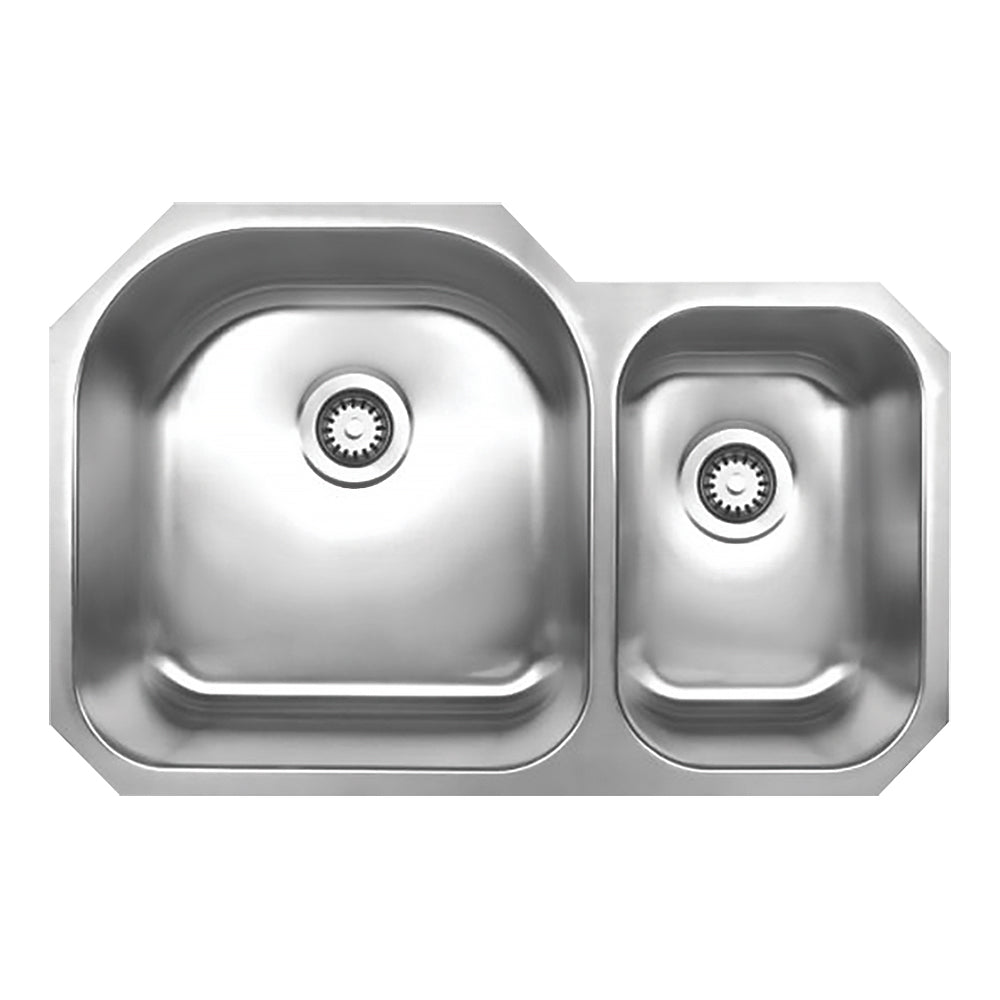 Whitehaus WHNDBU3120 Noah'S Collection Brushed Stainless Steel Double Bowl Undermount Sink