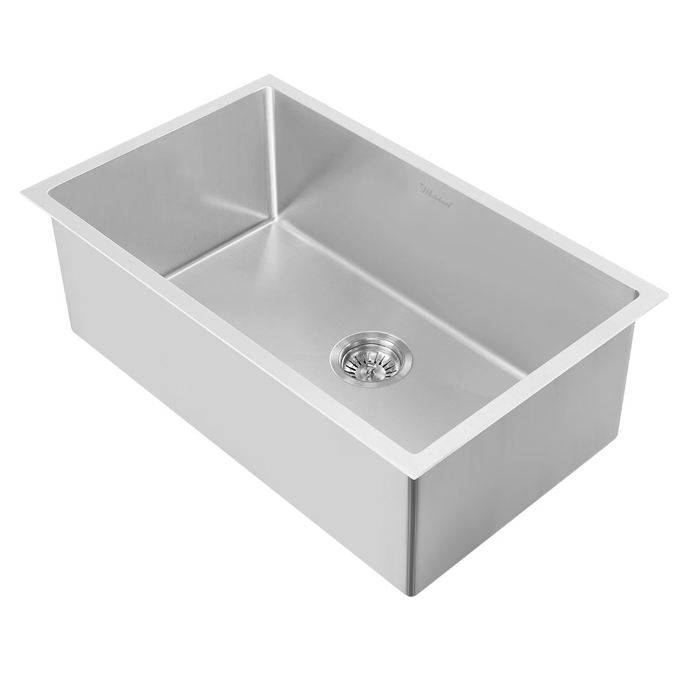 Whitehaus WHNPL2718-BSS Noah Plus Heavy Duty, 6 Gauge frame, Single Bowl Dual-Mount Sink Set