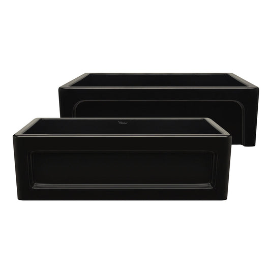 Whitehaus WHQ5550-BLACK Shakerhaus 33" Reversible Kitchen Fireclay Sink