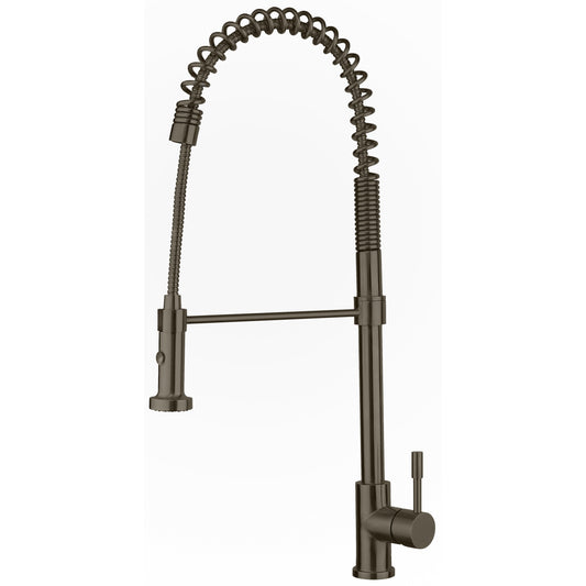Whitehaus WHS1634-SK-BSS Waterhaus Lead Free Solid Stainless Steel Commerical Single-Hole Faucet