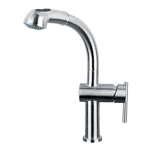 Whitehaus WHS1991-SK-BSS Waterhaus Lead Free Solid Stainless Steel Single-Hole Faucet