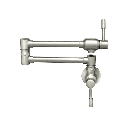 Whitehaus WHST10003-005SK-BSS Waterhaus Lead Free Solid Stainless Steel Wall Mount Pot Filler