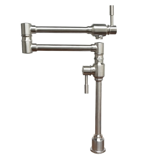 Whitehaus WHST10004-002SK-BSS Waterhaus Lead Free Solid Stainless Steel Deck Mount Pot Filler