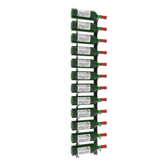 Wine Rack Concepts RevueVino 4ft Satin Black Finish Wall-Mount Single Deep Wine Rack
