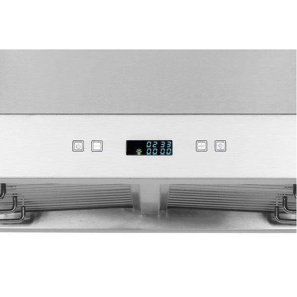 XtremeAir Pro-X Series 30" Non-Magnetic Stainless Steel Island Mount Range Hood Square Corner With Grease Drain Tunnel