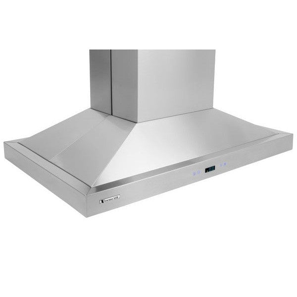 XtremeAir Pro-X Series 30" Non-Magnetic Stainless Steel Island Mount Range Hood Square Corner With Grease Drain Tunnel