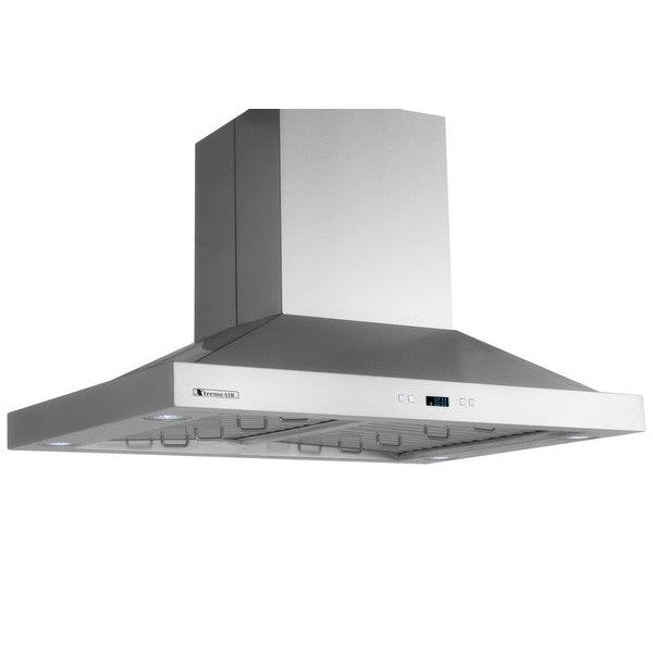 XtremeAir Pro-X Series 30" Non-Magnetic Stainless Steel Island Mount Range Hood Square Corner With Grease Drain Tunnel