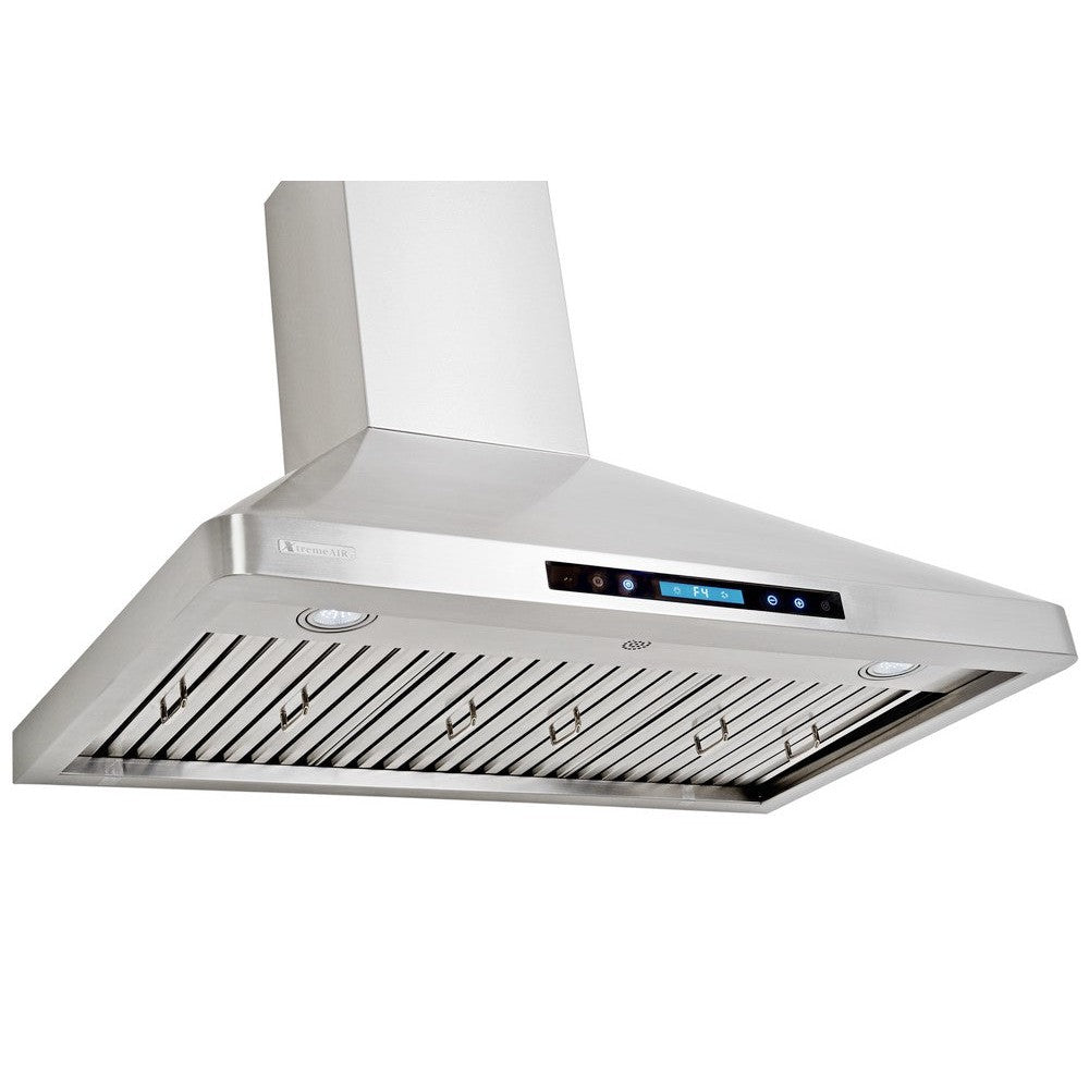 XtremeAir Pro-X Series 30" Non-Magnetic Stainless Steel Wall Mount Range Hood Radius Corner With Grease Drain Tunnel