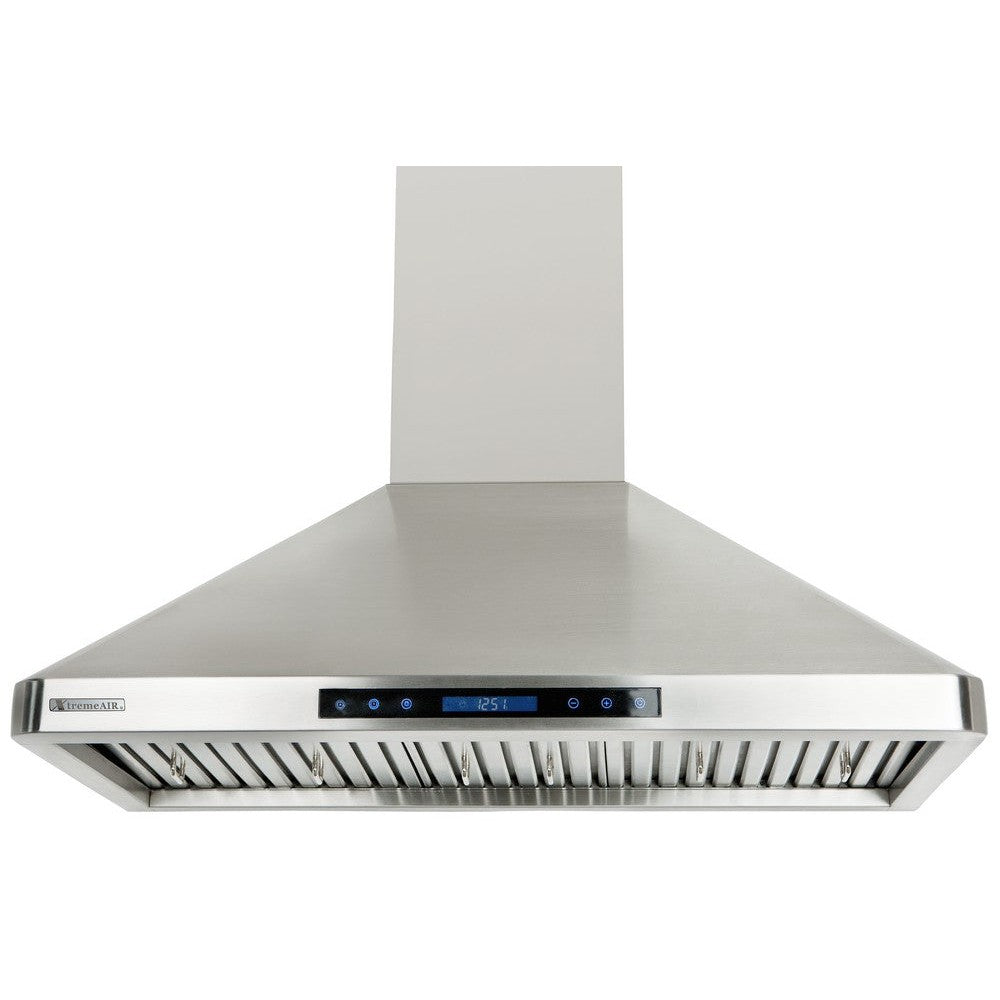 XtremeAir Pro-X Series 30" Non-Magnetic Stainless Steel Wall Mount Range Hood Radius Corner With Grease Drain Tunnel