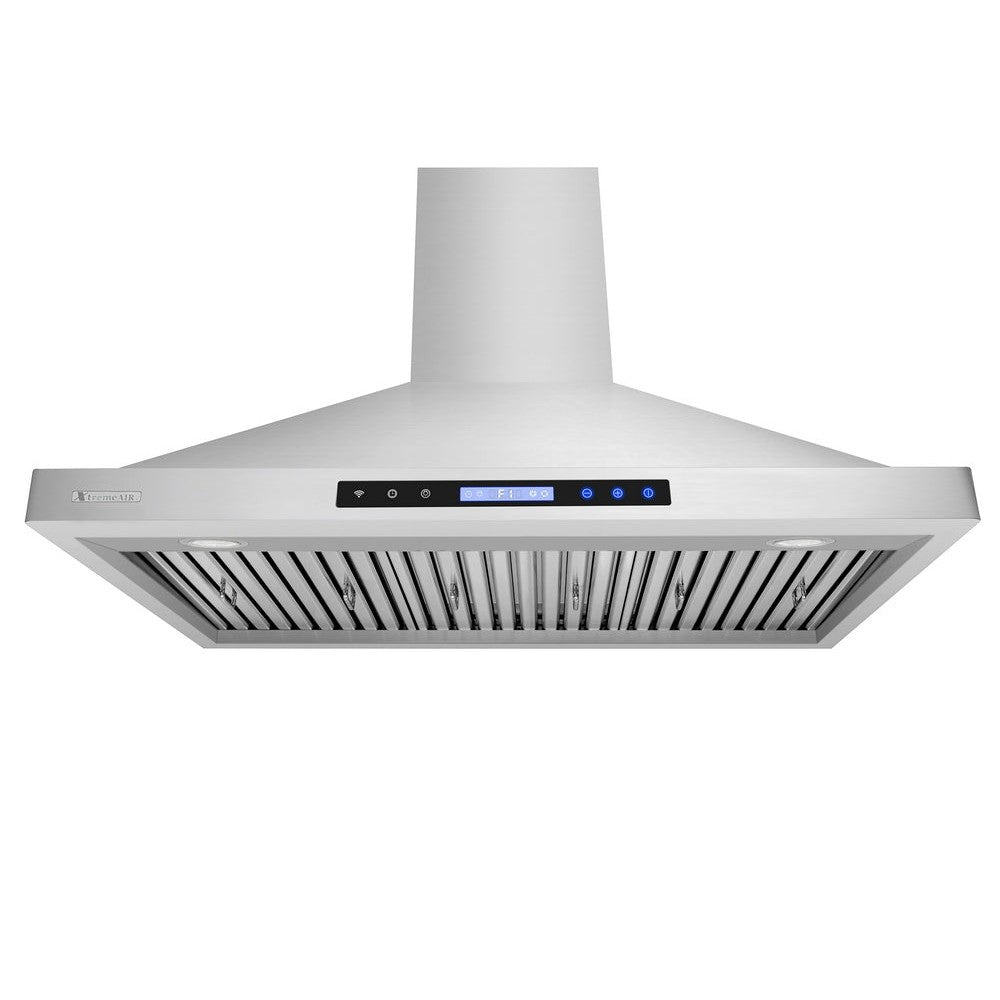 XtremeAir Pro-X Series 30" Non-Magnetic Stainless Steel Wall Mount Range Hood Step Front Body With Grease Drain Tunnel