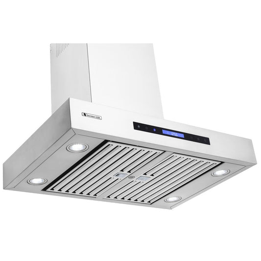 XtremeAir Pro-X Series 30" Non-Magnetic Stainless Steel Wall Mount Range Hood T-Shape Body With Grease Drain Tunnel