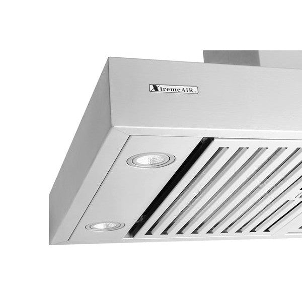 XtremeAir Pro-X Series 36" Non-Magnetic Stainless Steel Island Mount Range Hood T-Shape Body With Grease Drain Tunnel