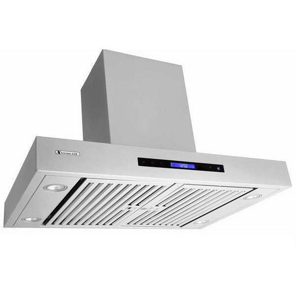 XtremeAir Pro-X Series 36" Non-Magnetic Stainless Steel Island Mount Range Hood T-Shape Body With Grease Drain Tunnel