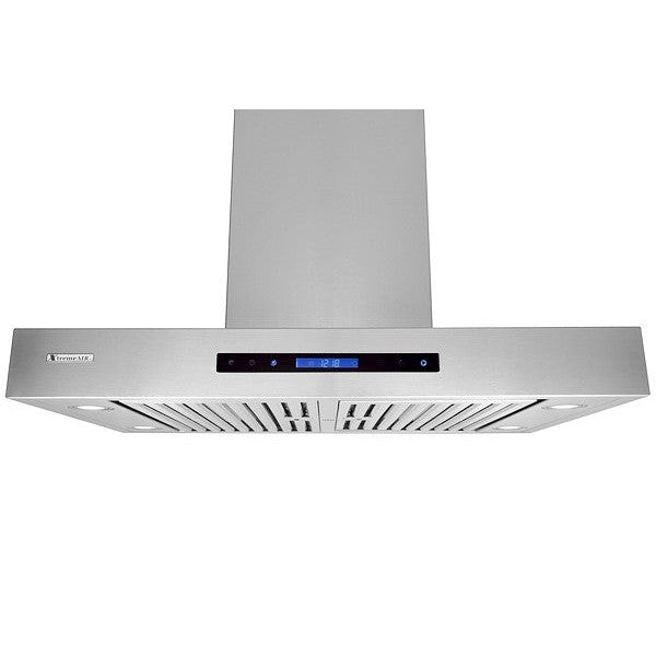 XtremeAir Pro-X Series 36" Non-Magnetic Stainless Steel Island Mount Range Hood T-Shape Body With Grease Drain Tunnel