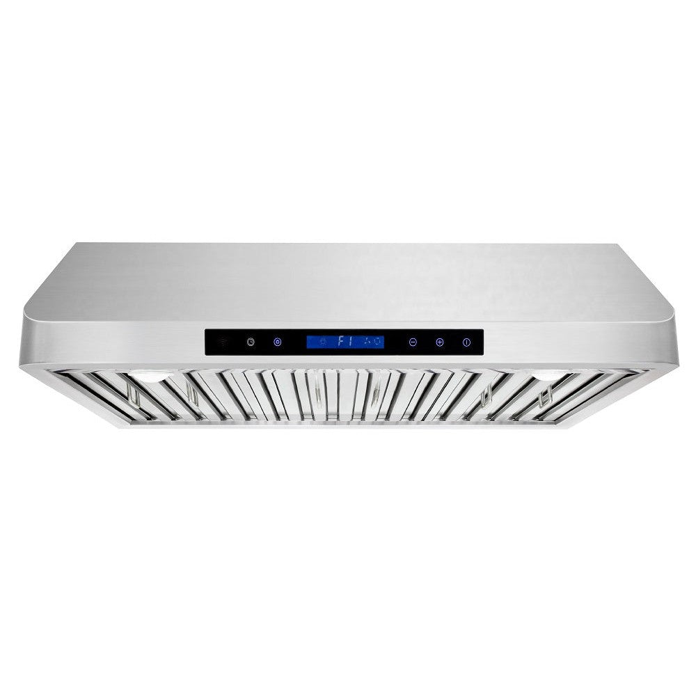 XtremeAir Pro-X Series 36" Non-Magnetic Stainless Steel Under Cabinet Range Hood Radius Corner With Grease Drain Tunnel