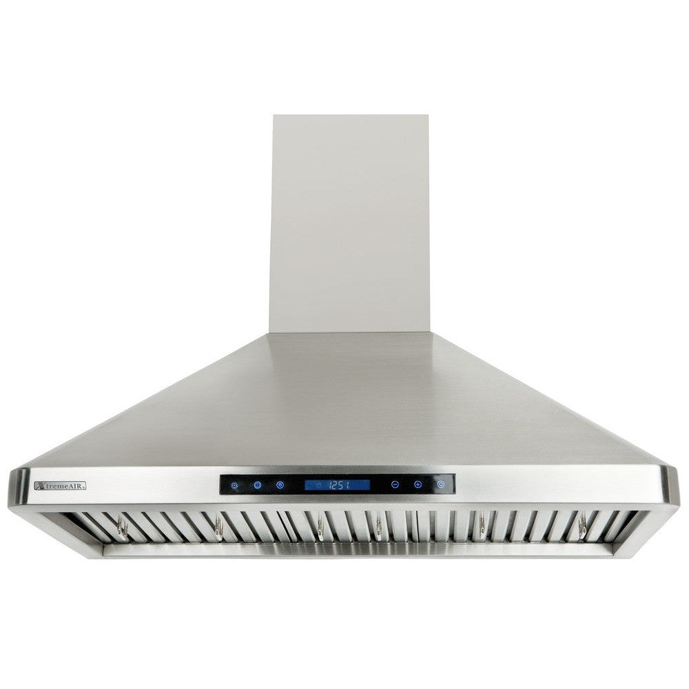 XtremeAir Pro-X Series 36" Non-Magnetic Stainless Steel Wall Mount Range Hood Radius Corner With Grease Drain Tunnel